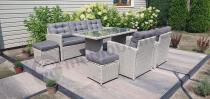 Aranżacja: Zestaw mebli obiadowych z technorattanu Cofete Dining – Grey Cofete 2.0
