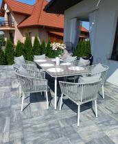 Aranżacja: Zestaw mebli ogrodowych - stół 210cm + 8 krzeseł - Kostto Dining 8+1 White