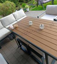 Aranżacja: Zestaw mebli ogrodowych dla 10 osób z modułowym narożnikiem 280x280cm Panaon Corner XXL Light Beige Teak