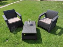 Aranżacja: Zestaw mebli ogrodowych na balkon Corfu Weekend Curver Brązowy