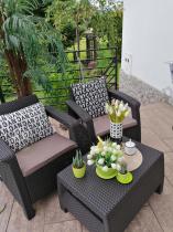 Aranżacja: Zestaw mebli ogrodowych na balkon Corfu Weekend Curver Brązowy