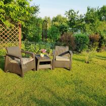 Aranżacja: Zestaw mebli ogrodowych na balkon Corfu Weekend Curver Brązowy