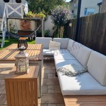 Aranżacja: Zestaw mebli ogrodowych z modułowym narożnikiem Vernon XL - Grey