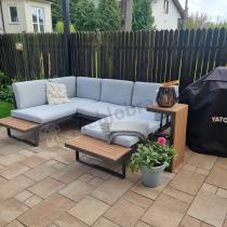 Aranżacja: Zestaw mebli ogrodowych z modułowym narożnikiem Vernon XL - Grey