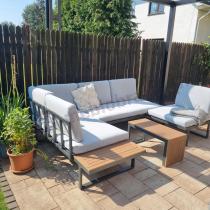 Aranżacja: Zestaw mebli ogrodowych z modułowym narożnikiem Vernon XL - Grey