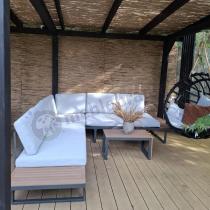 Aranżacja: Zestaw mebli ogrodowych z modułowym narożnikiem Vernon XL - Grey