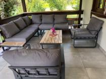Aranżacja: Zestaw mebli ogrodowych z narożnikiem i dwoma fotelami - Panaon Corner - WG