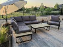 Aranżacja: Zestaw mebli ogrodowych z narożnikiem i dwoma fotelami - Panaon Corner - WG