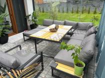 Aranżacja: Zestaw mebli ogrodowych z narożnikiem, wysokim stołem i fotelem - Panaon Corner XXL - WG