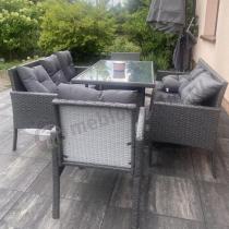 Aranżacja: Zestaw mebli ogrodowych z technorattanu z 2 sofami Torino Grande antracyt
