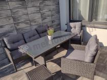 Aranżacja: Zestaw mebli ogrodowych z wysokim stołem, sofą 175cm i fotelami Perata Dining Anthracite