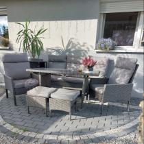 Aranżacja: Zestaw mebli ogrodowych z wysokimi oparciami, stołem, sofą 175cm Lirata Dining Antracytowy