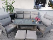Aranżacja: Zestaw mebli ogrodowych z wysokimi oparciami, stołem, sofą 175cm Lirata Dining Antracytowy