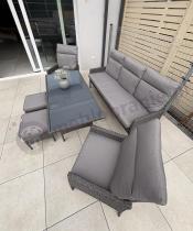 Aranżacja: Zestaw mebli ogrodowych z wysokimi oparciami, stołem, sofą 175cm Lirata Dining Antracytowy