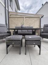 Aranżacja: Zestaw mebli ogrodowych z wysokimi oparciami, stołem, sofą 175cm Lirata Dining Antracytowy