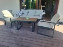 Aranżacja: Zestaw mebli tarasowych - sofa 175cm, 2 fotele, stolik kawowy - Panaon Dining LB Teak