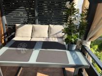 Aranżacja: Zestaw mebli tarasowych - sofa 175cm, 2 fotele, stolik szklany blat - Panaon Dining Elite Light Beige