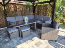 Aranżacja: Zestaw mebli technorattanowych narożnik z fotelem Cofete – Anthracite