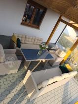 Aranżacja: Zestaw mebli technorattanowych z 2 sofami Cofete Grande – Natural Cofete 2.0