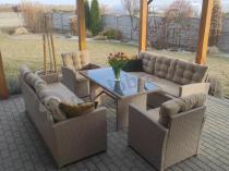 Aranżacja: Zestaw mebli technorattanowych z 2 sofami Cofete Grande – Natural Cofete 2.0