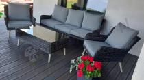 Aranżacja: Zestaw mebli technorattanowych z sofą 184cm Cioso - Antracyt