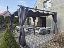 Aranżacja: Zestaw ogrodowy modułowy z fotelami i wysokim stołem Panaon Corner XL Light Beige Teak