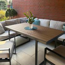 Aranżacja: Zestaw ogrodowy modułowy z fotelami i wysokim stołem Panaon Corner XL Light Beige Teak