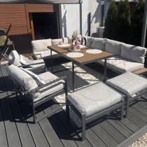 Aranżacja: Zestaw ogrodowy modułowy z fotelami i wysokim stołem Panaon Corner XL Light Beige Teak