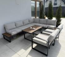 Aranżacja: Zestaw ogrodowy modułowy z fotelami Panaon Corner XL Light Beige Teak