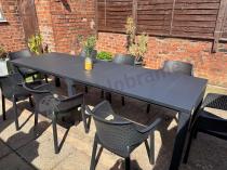 Aranżacja: Zestaw ogrodowy na 8 osób z dużym stołem 295cm Meblobranie EJD8 grafit