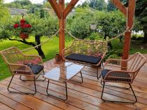 Aranżacja: Zestaw ogrodowy rattanowy rope ze stolikiem Torgiano Set brązowy