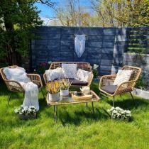 Aranżacja: Zestaw ogrodowy rattanowy ze stolikiem Torgiano Set brązowy