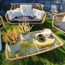 Aranżacja: Zestaw ogrodowy rattanowy ze stolikiem Torgiano Set brązowy