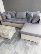 Aranżacja: Zestaw ogrodowy technorattan NILAMITO V Light Grey
