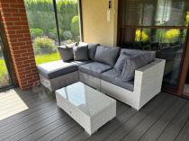 Aranżacja: Zestaw ogrodowy technorattan NILAMITO V Light Grey