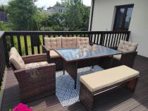 Aranżacja: Zestaw ogrodowy technorattanowy z kanapą trzyosobową Topiano Medio Carmel & Latte