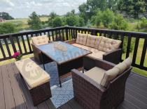 Aranżacja: Zestaw ogrodowy technorattanowy z kanapą trzyosobową Topiano Medio Carmel & Latte