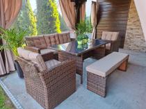 Aranżacja: Zestaw ogrodowy technorattanowy z kanapą trzyosobową Topiano Medio Carmel & Latte