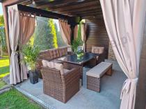 Aranżacja: Zestaw ogrodowy technorattanowy z kanapą trzyosobową Topiano Medio Carmel & Latte