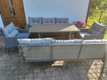 Aranżacja: Zestaw ogrodowy z sofami 175cm, fotelami i wysokim stołem polywood Perata Grande Anthracite
