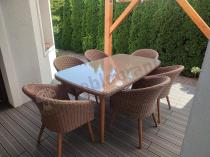 Aranżacja: Zestaw ogrodowy ze stołem obiadowym technorattan Cioso Dining 6+1 - Brown
