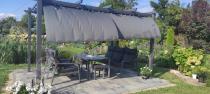 Aranżacja: Zestaw rolet do pergoli na ścianę 4m - Kirn 170x225 - Grey Grey - 2szt
