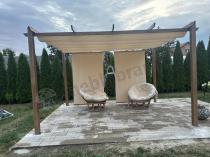 Aranżacja: Zestaw rolet zacieniających na ścianę 3m - Kirn 120x225 - Cream Wood - 2szt