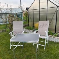 Aranżacja: Zestaw składanych krzeseł aluminiowych Kanbery - White - 2szt