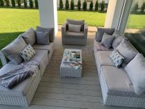 Aranżacja: Zestaw technorattanowy LIGURITO VIII Off-WHITE Elite & Taupe + fotel