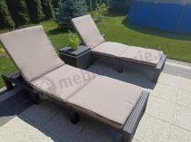 Aranżacja: Zestaw z leżakami ze stolikiem lodówką Meblobranie 2DIC brązowy