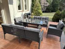 Aranżacja: Zestaw z sofami 175cm, fotelami i wysokim stołem Perata Grande Anthracite