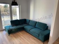 Aranżacja: Zielony narożnik welurowy z funkcją spania Flavio lewy 293x214 cm