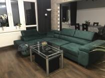 Aranżacja: Zielony narożnik z funkcją spania Anton lewy 275x202 Monolith 37