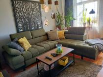 Aranżacja: Zielony narożnik z ruchomymi zagłówkami Selva L 263x223 cm prawostronny